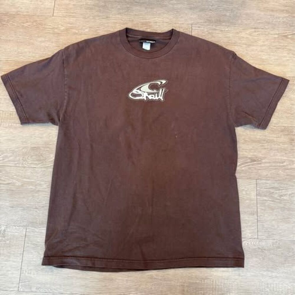 Vintage Y2K O'Neill Center Logo Spellout Earth Brown Skate Tee Shirt XL